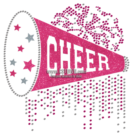 Bling Cheer For You Cheerleading Glitter Transfer